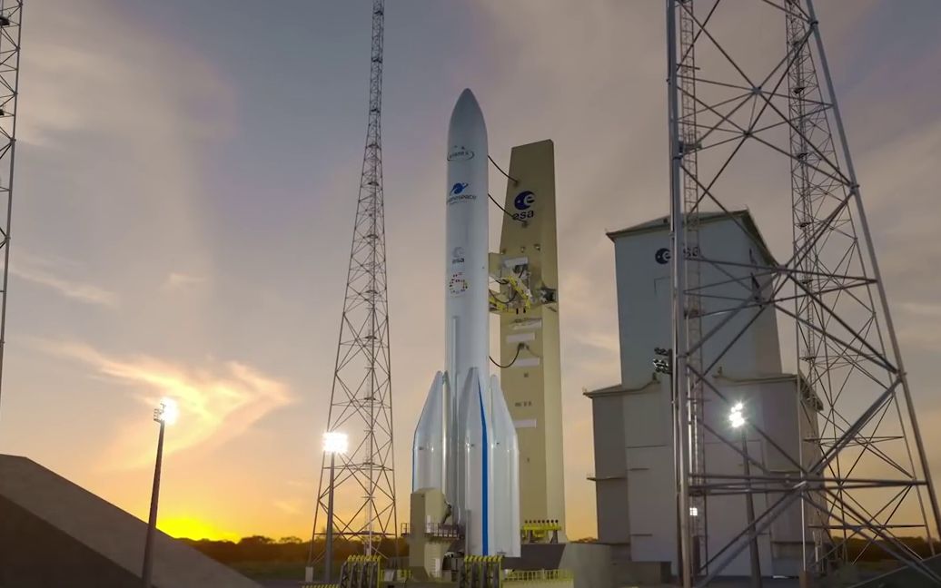 欧空局阿里安6运载火箭组装及发射演示动画_哔哩哔哩 (゜-゜)つロ