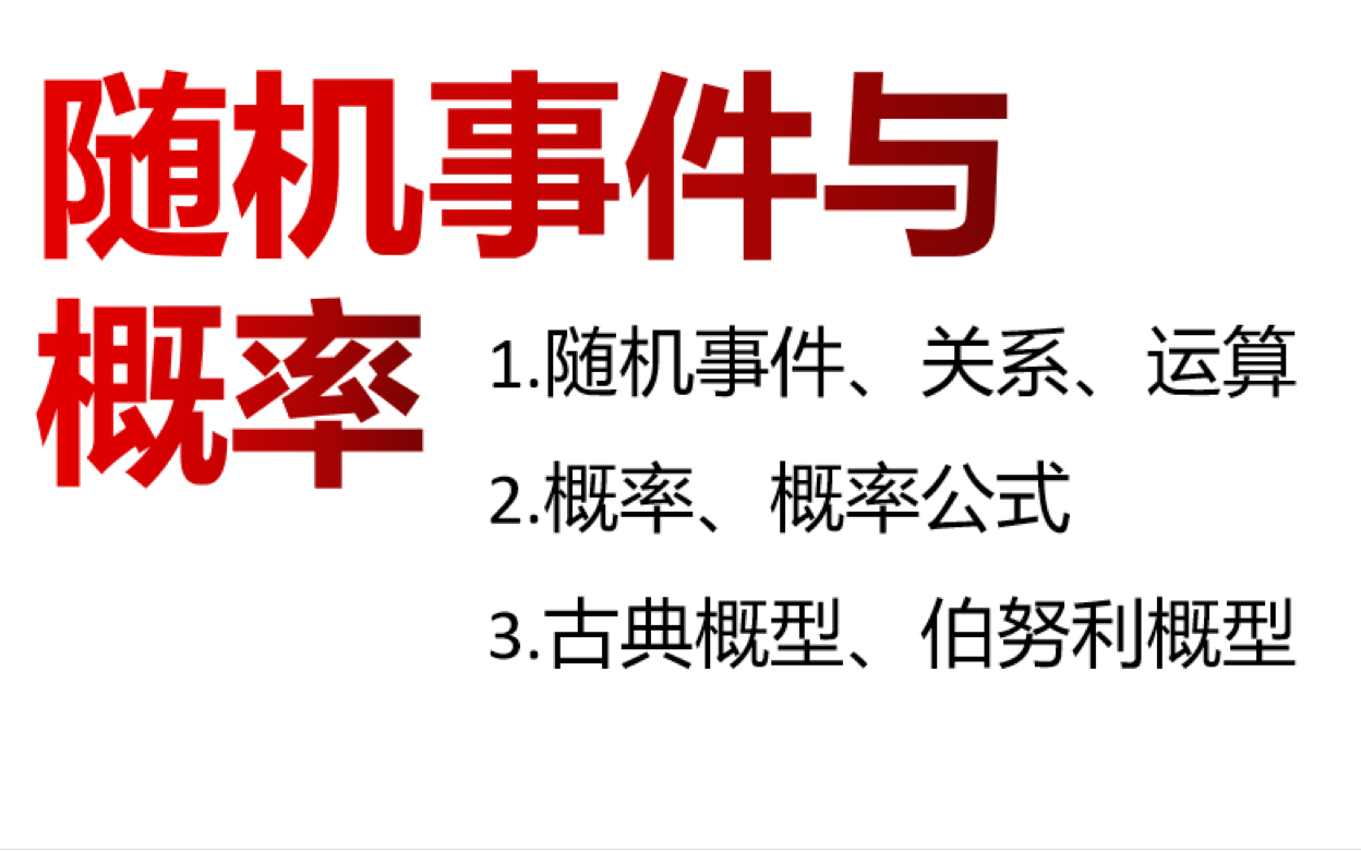 考研数学 专题18 概率最容易被忽略的第一章 !!请大数据推给学概率论的同学 !!哔哩哔哩bilibili