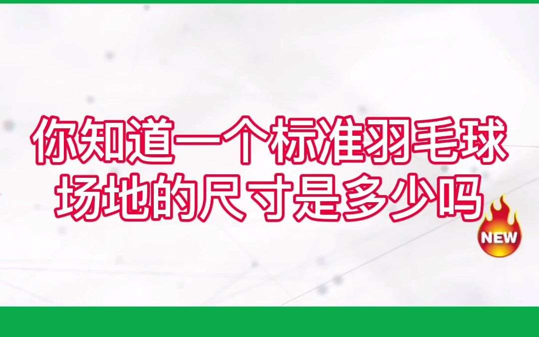 你知道一个标准的羽毛球场的尺寸是多少吗?哔哩哔哩bilibili