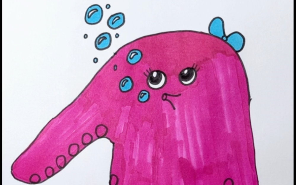 用手掌来画章鱼超简单一学就会快试一试