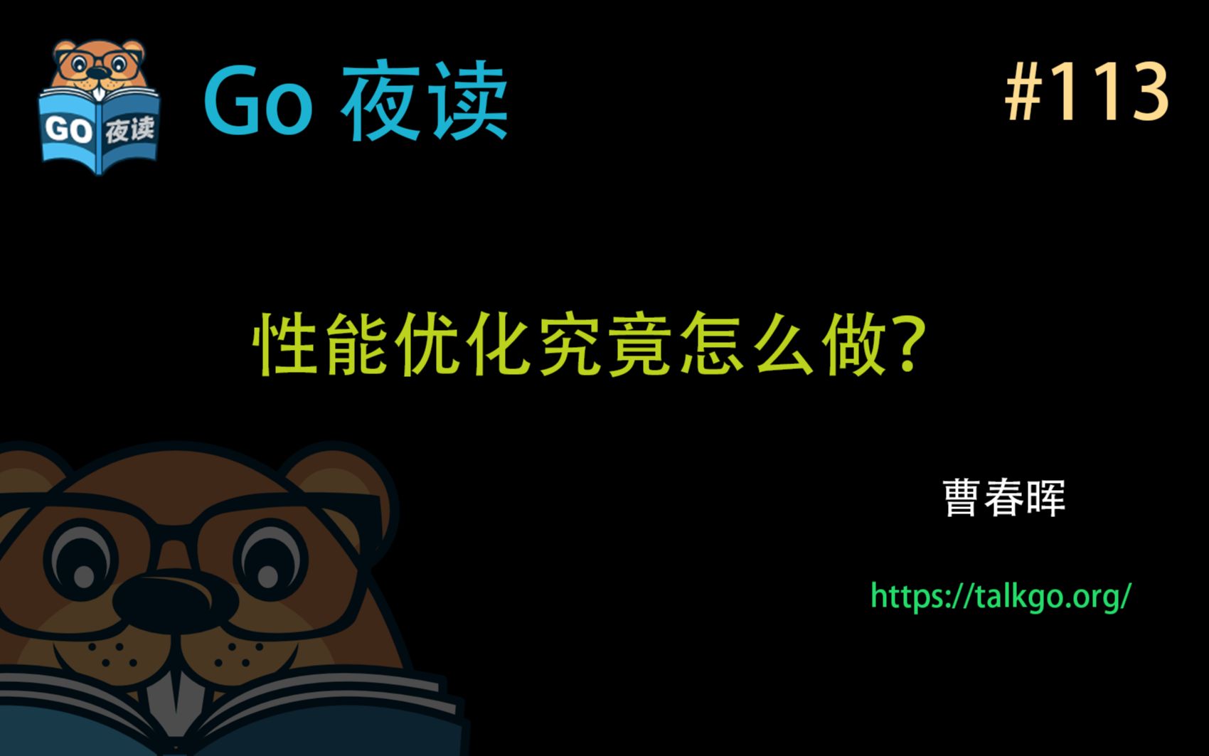 #113 性能优化究竟应该怎么做?【Go 夜读】哔哩哔哩bilibili