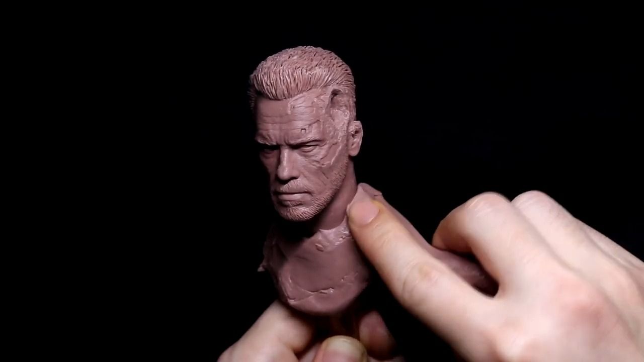 t-800头雕制作教程-软陶黏土 模型手办part1