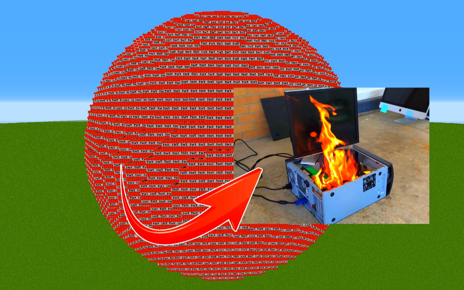点燃10万个tnt,电脑烧到了90度!