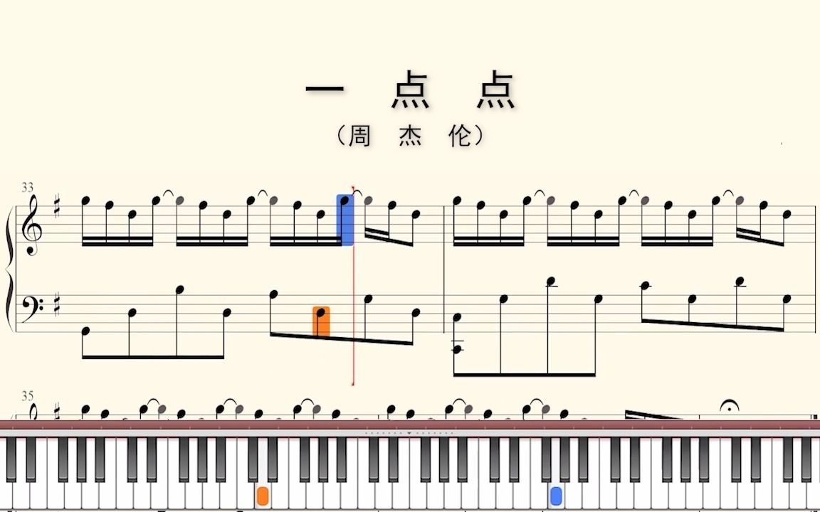 钢琴谱:一点点(周杰伦)-月寒逸j-音乐-哔哩哔哩视频