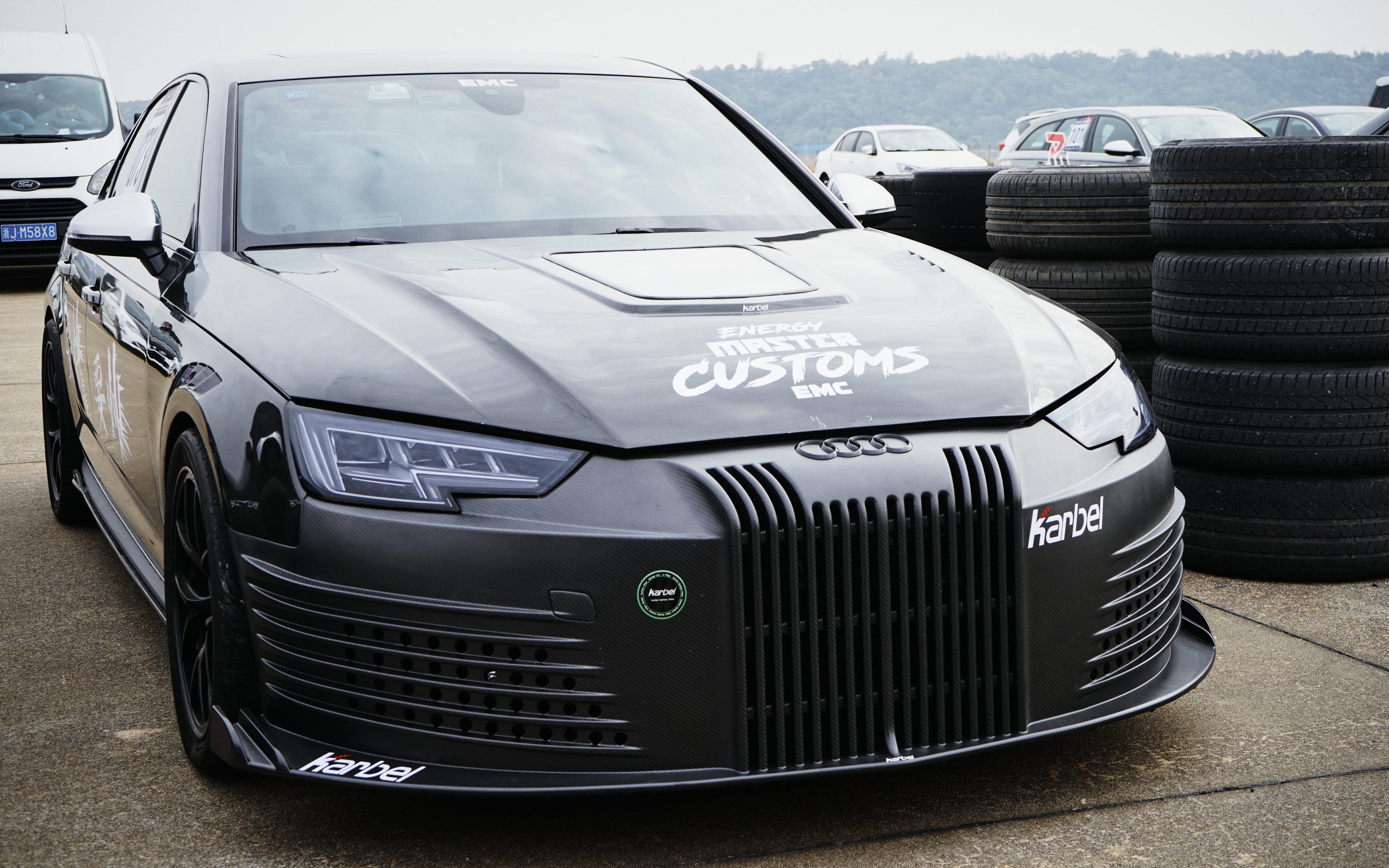 karbel卡布尔全球首创碳纤维奥迪s4直线专用前杠