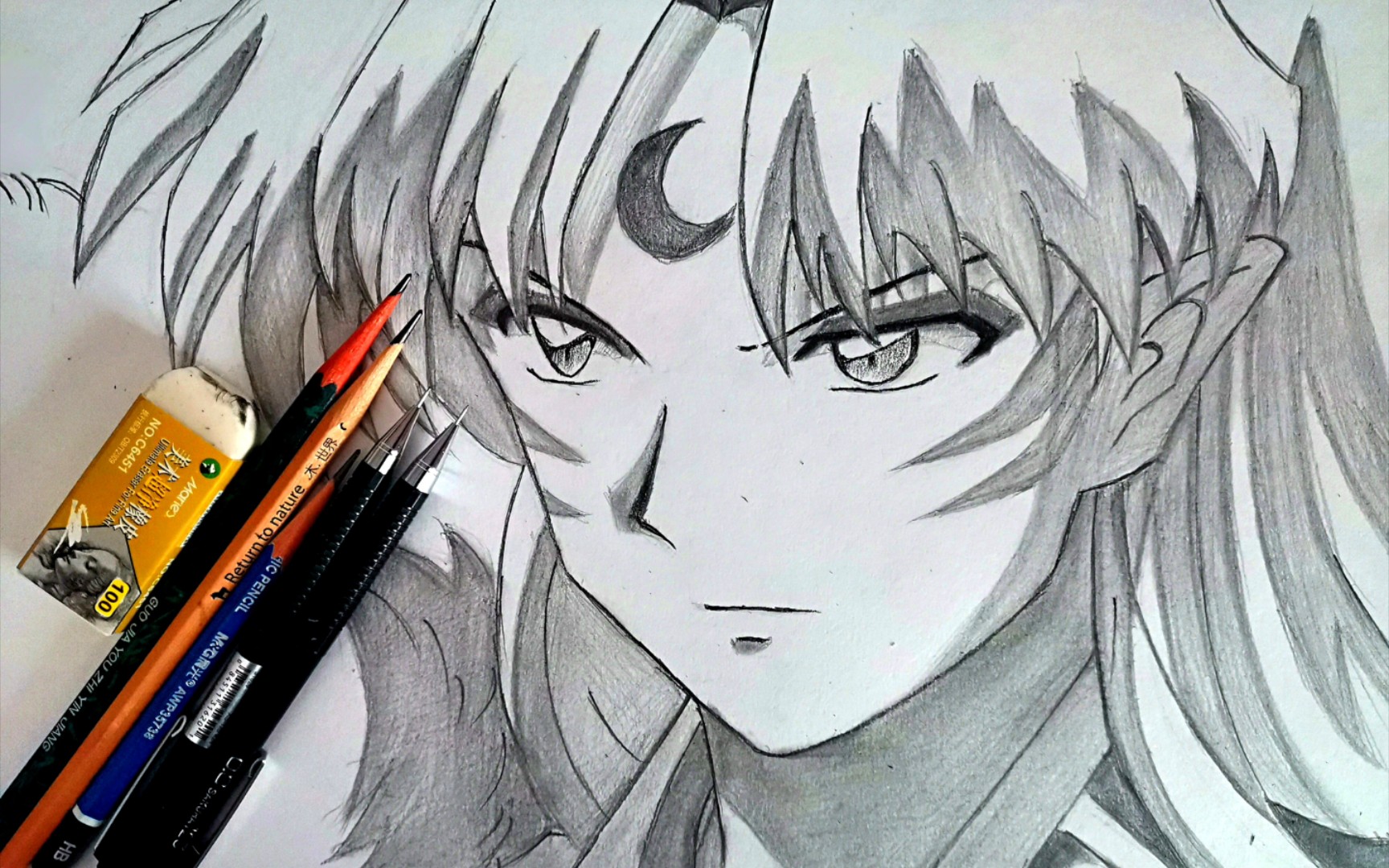 【手绘/杀生丸】 又是一只可爱的白毛