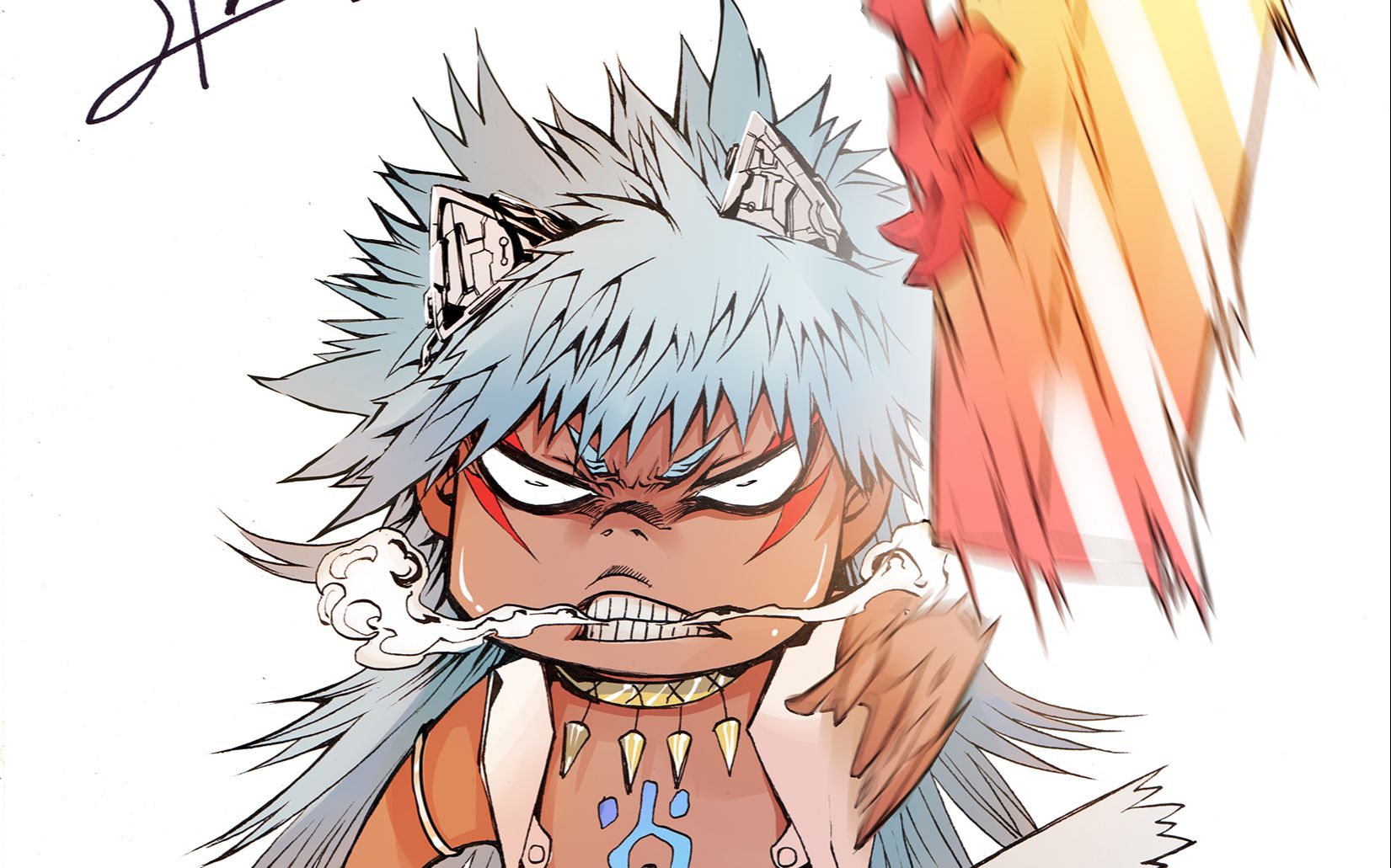 【国漫】手绘录像《bliss~极乐幻奇谭》 祝融天狼vs八十大王_哔哩哔哩