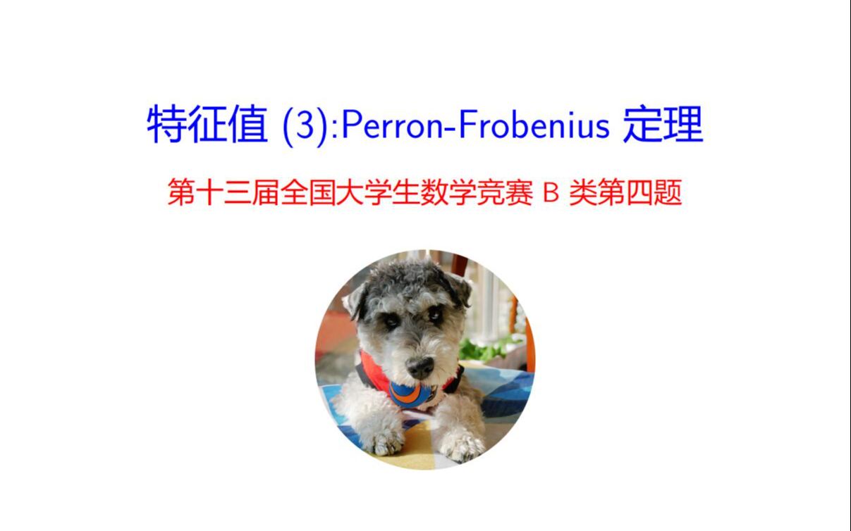 【数学专业考研与竞赛】特征值(3): PerronFrobenius定理哔哩哔哩bilibili