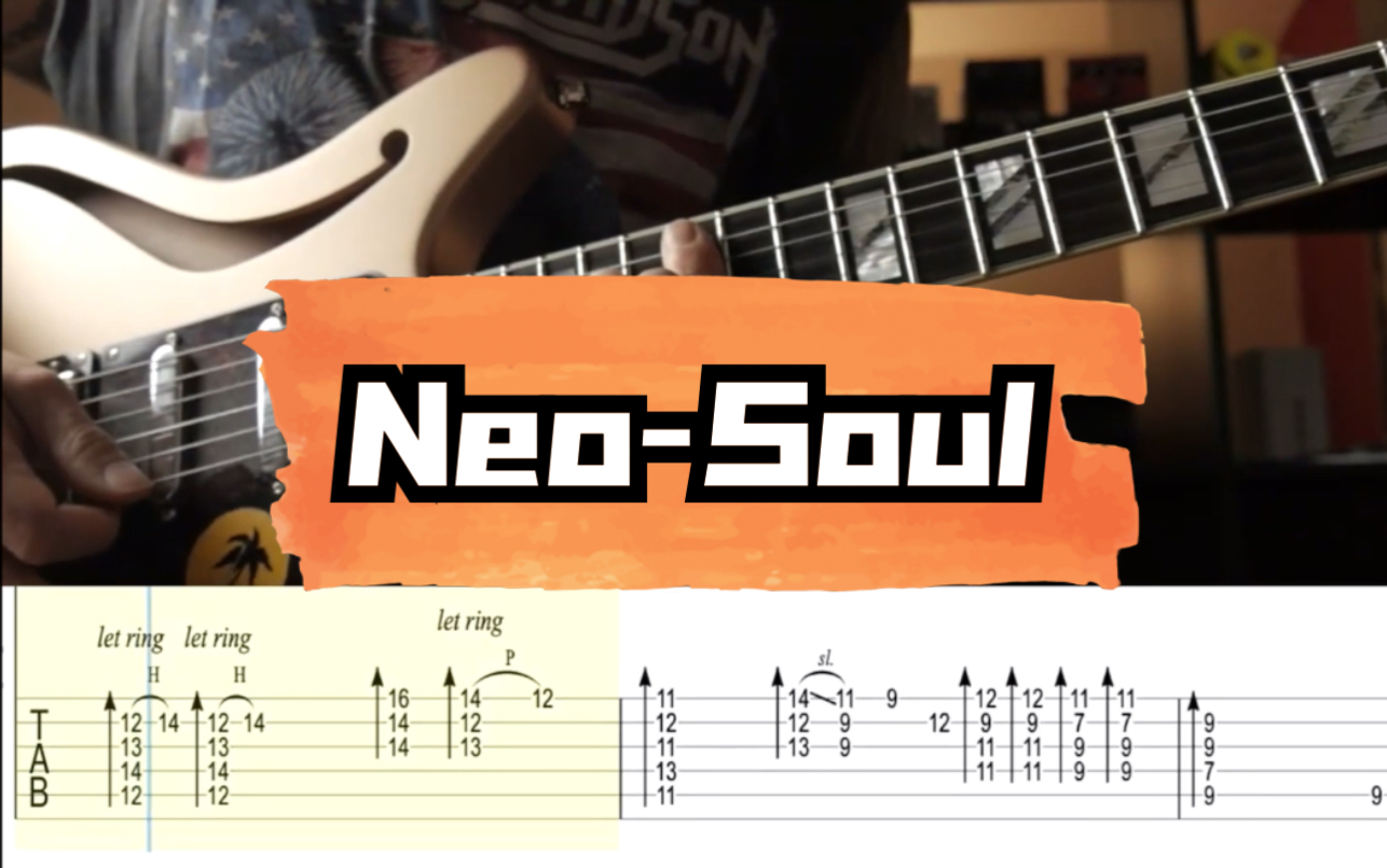 neo-soul guitar lick with tab 附谱乐句