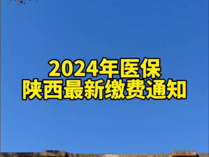 陕西省2024年居民医保个人参保缴费标准公布哔哩哔哩bilibili