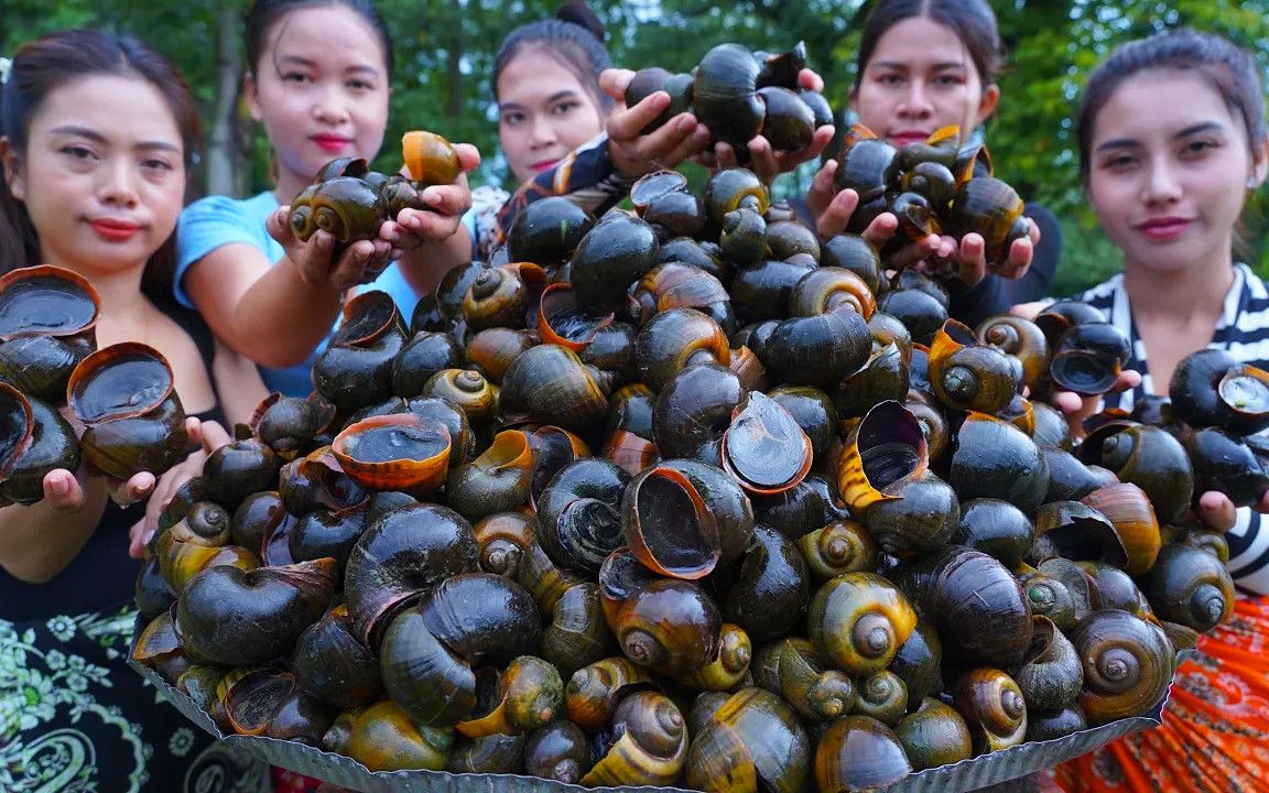 我们不吃的福寿螺,见识一下泰国人是怎么吃的,真是开眼界了