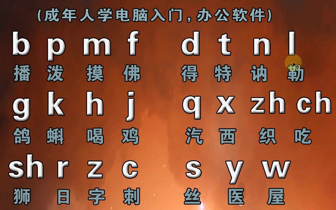 零基礎學習拼音拼讀教學視頻,成人漢語拼音打字