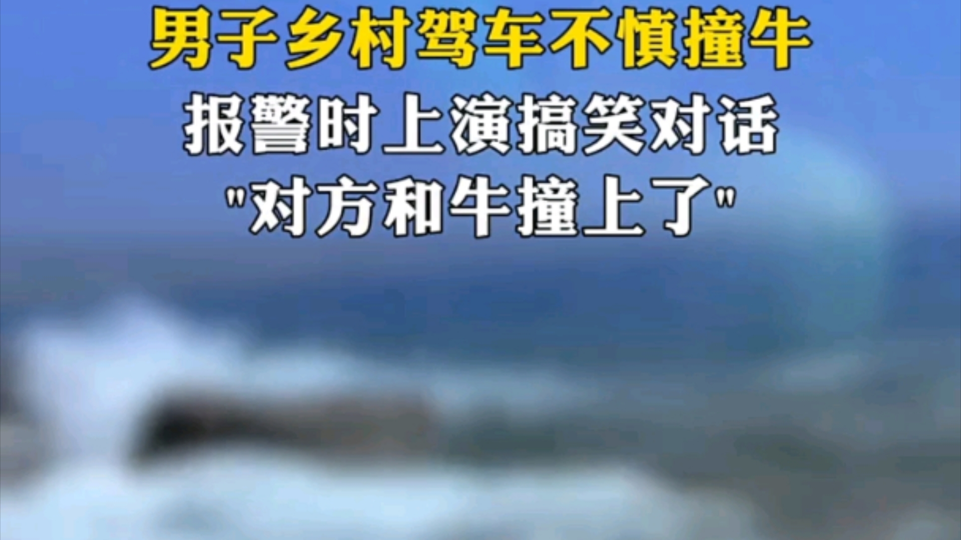 男子乡村驾车不慎撞牛,报警时上演搞笑对话,“对方和牛撞上了!” "肇事牛 "搞笑对话哔哩哔哩bilibili