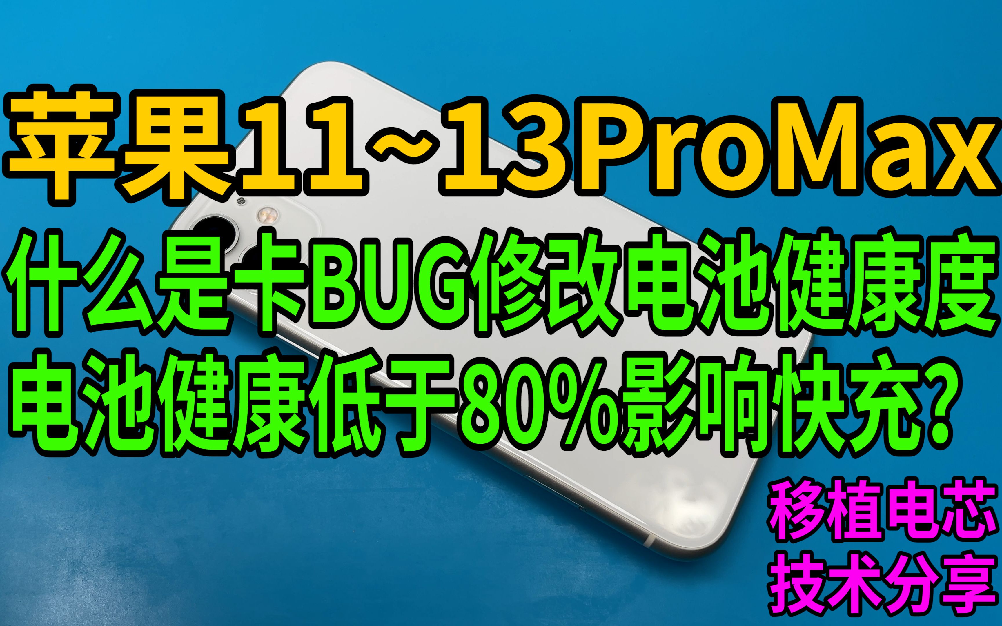 苹果11~13ProMax利用卡bug修改电池健康度 电池健康低于80%影响快充?哔哩哔哩bilibili