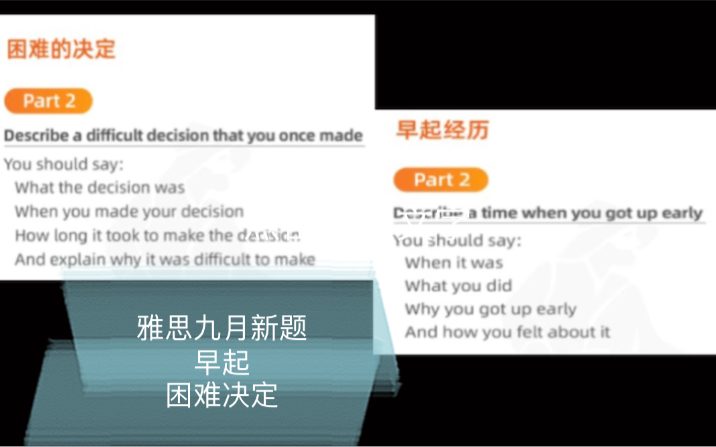 雅思口语新题串讲Part2早起(got up early),困难的决定(difficult decision)哔哩哔哩bilibili