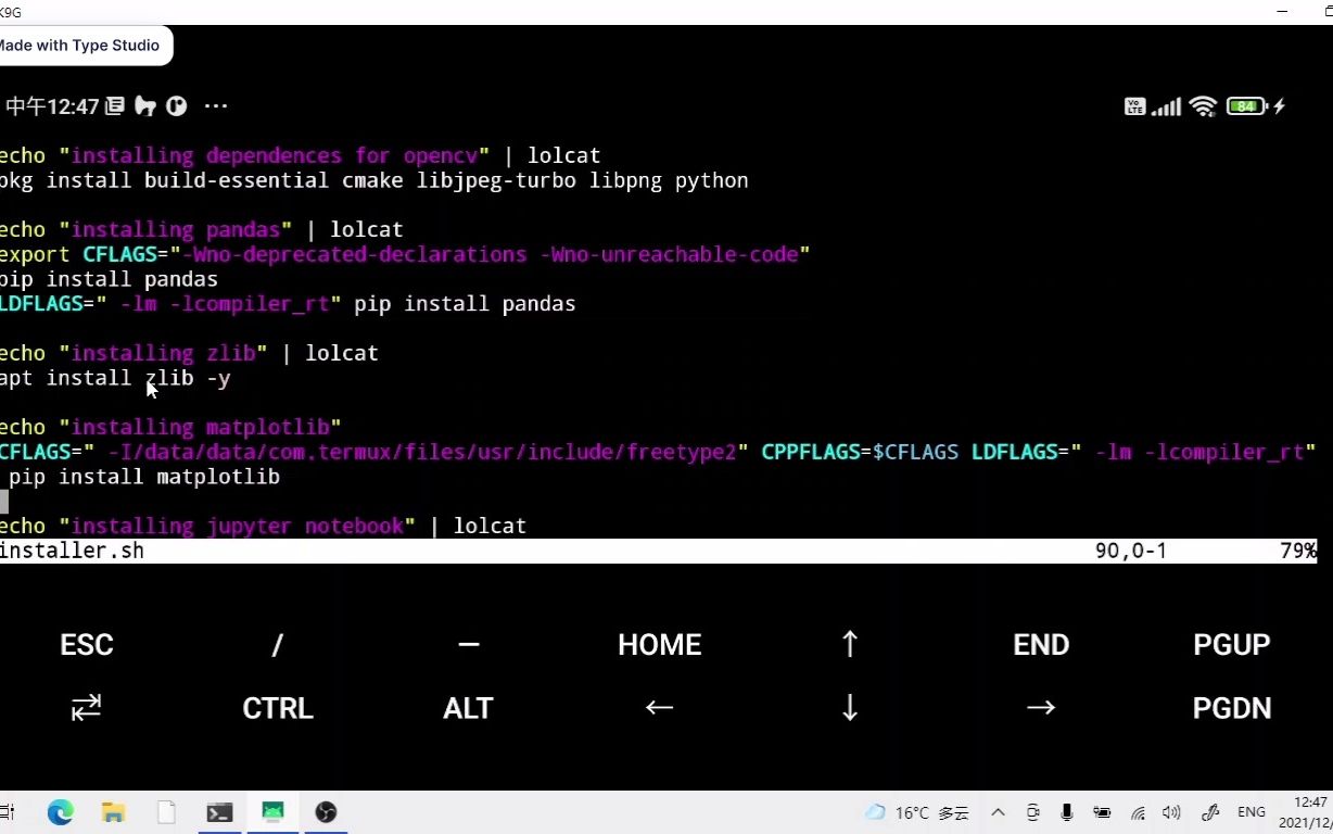 利用 Termuxc12 脚本成功安装 Scipy,JupyterLab,matplotlib哔哩哔哩bilibili