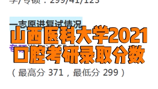 山西医科大学2021口腔考研录取分数区间哔哩哔哩bilibili