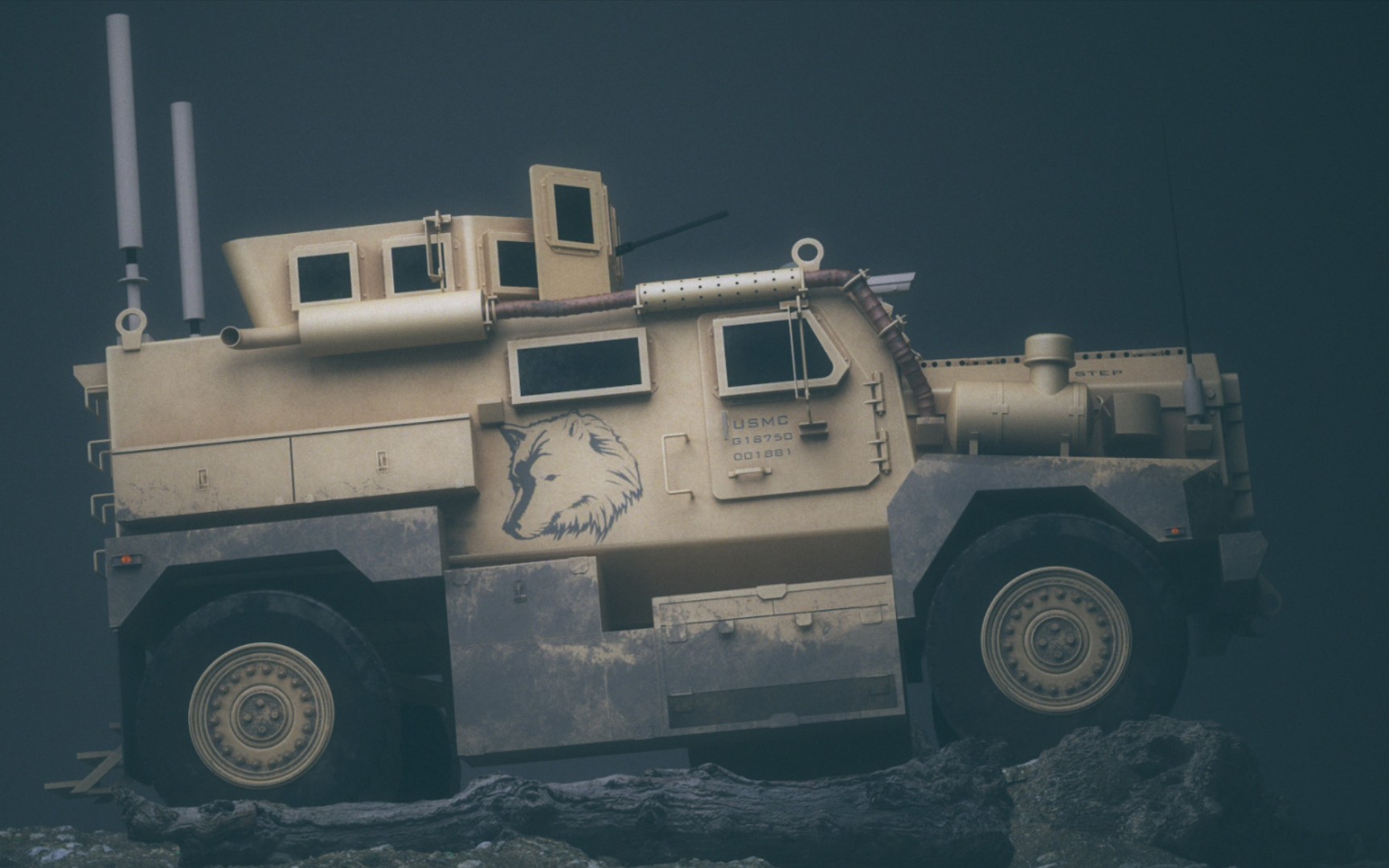 【坦克装甲车辆】3d"美洲狮"防地雷车 静态 越野