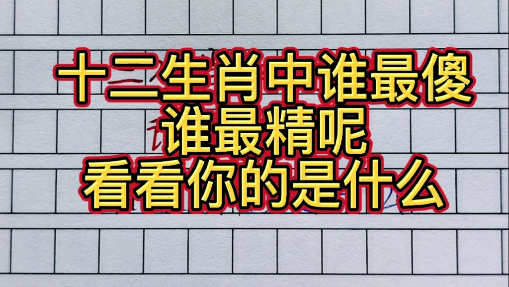 十二生肖中谁最精谁最傻呢,看看你的是什么?