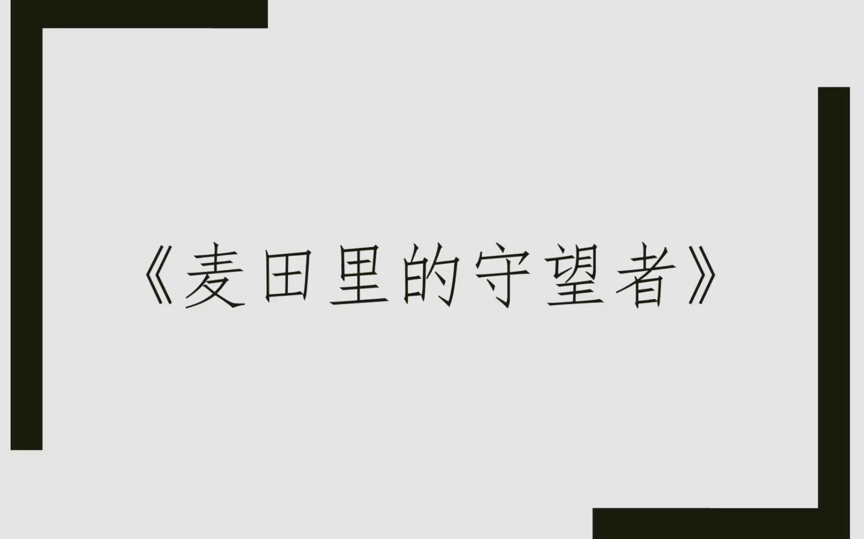 [图]《麦田里的守望者》感人书摘