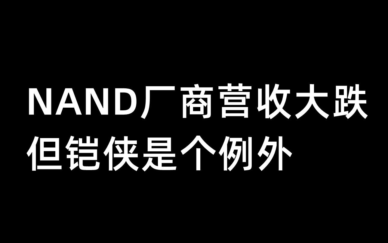 NAND厂商营收大跌,但铠侠是个例外11月24日哔哩哔哩bilibili