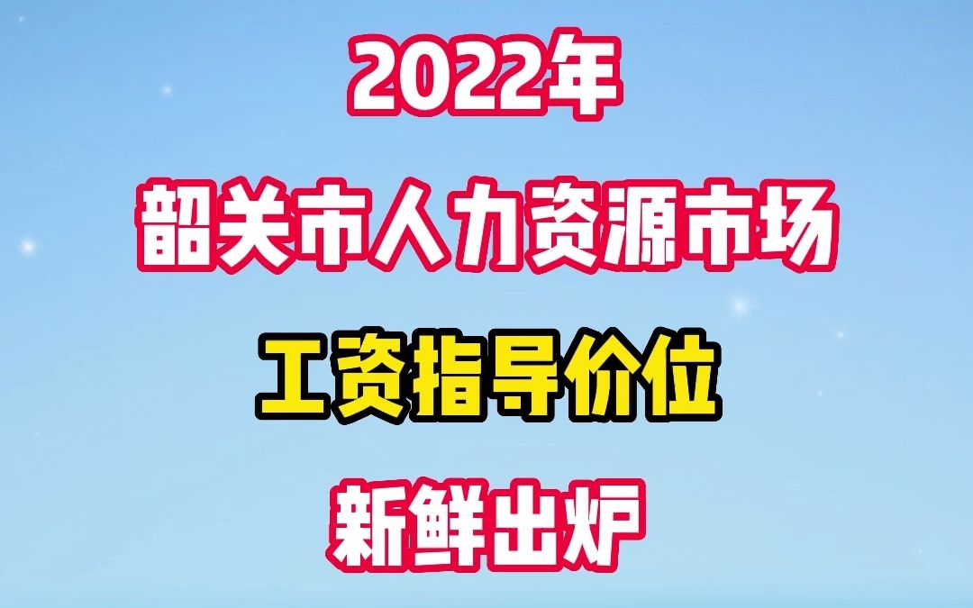 (完整版)2022年韶关市人力资源市场工资指导价位出炉,你有没有拖后腿!?哔哩哔哩bilibili