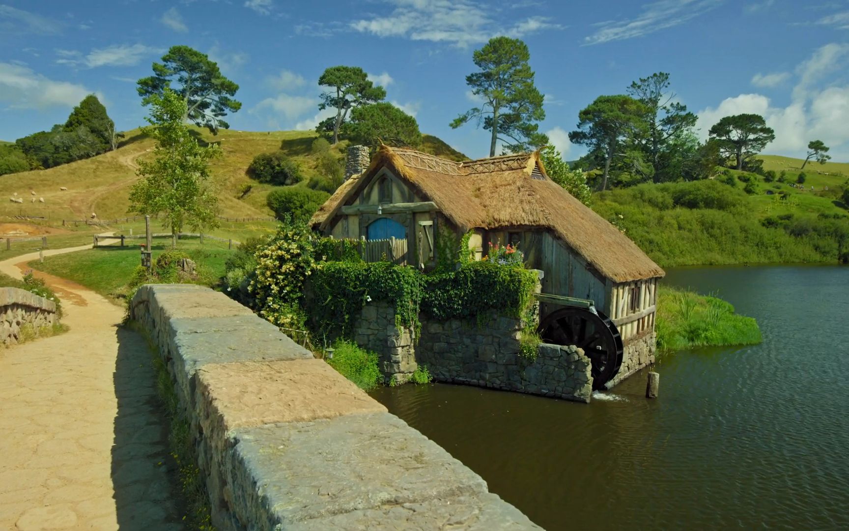 4k高清画质修复,新西兰实地拍摄-美丽的新西兰风景美丽的霍比特人家乡