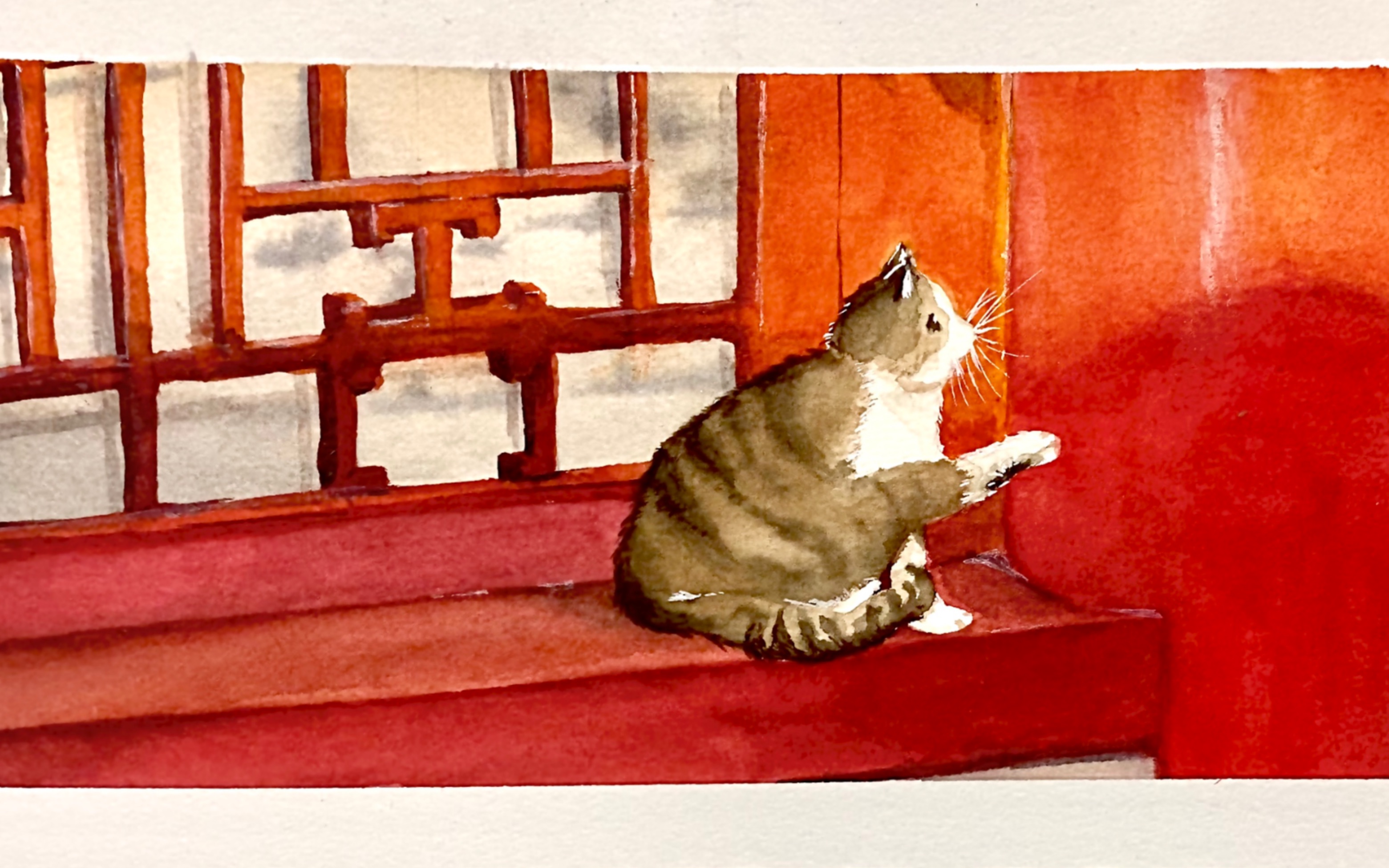 【水彩】故宫的喵_哔哩哔哩 (゜-゜)つロ 干杯~-bilibili