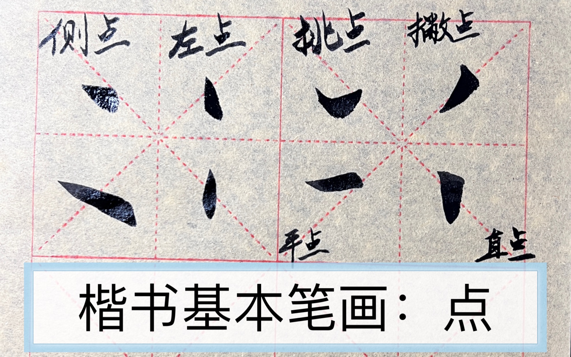 [图]欧阳询楷书基本笔画，点写法大全，加示范字