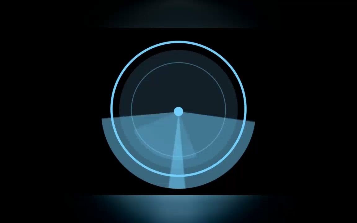 9组带通道蓝色科技定位扫描雷达赛博朋克风格hud视频素材