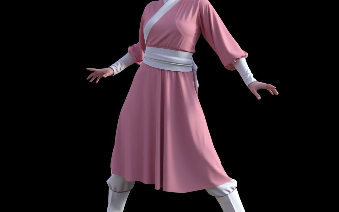 白靴女侠之up自制的白靴女侠3d造型图