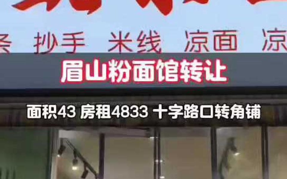 眉山市东坡区十字路口转角处旁边是学校住宅面馆转让哔哩哔哩bilibili