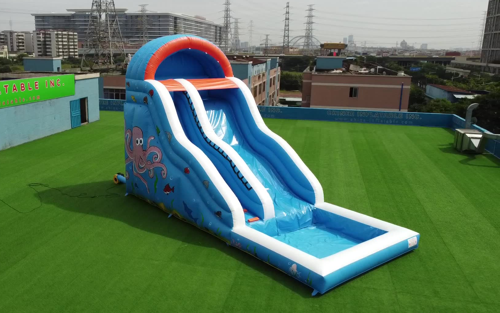 充气水滑梯户外移动水上乐园充气水池沙滩酒店民宿游泳池娱乐设施