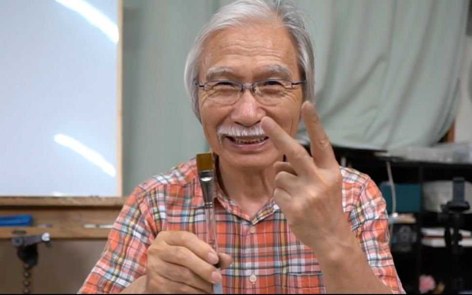 【水彩】柴崎爷爷的水彩课 今日课题 如何使用平头画笔画一栋建筑物