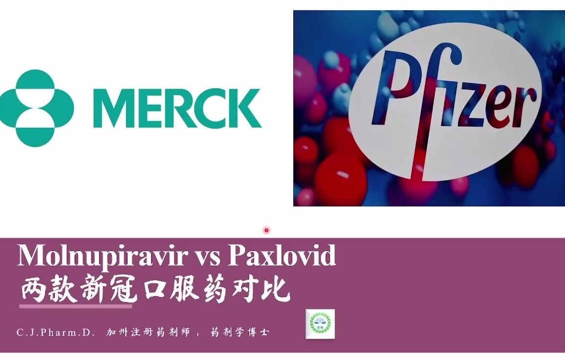 新冠杂谈  Merck (默克)口服药Molnupiravir与Pfizer(辉瑞)口服药Paxlovid优劣对比哔哩哔哩bilibili