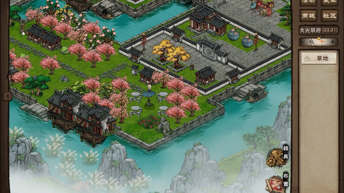 烟雨江湖家园系统江南碧波庄春景随笔
