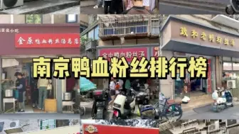 Download Video: 南京12家必吃鸭血粉丝汤排行榜，叶新、小潘记、崔姐、金原、金中、致和、大潘记、陈道兵、小孙记、小李、鸭得堡和回味，谁是你心中的第一名？