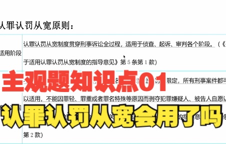 法考主观题考点总结01认罪认罚从宽制度的理解与适用即法条参考哔哩哔哩bilibili