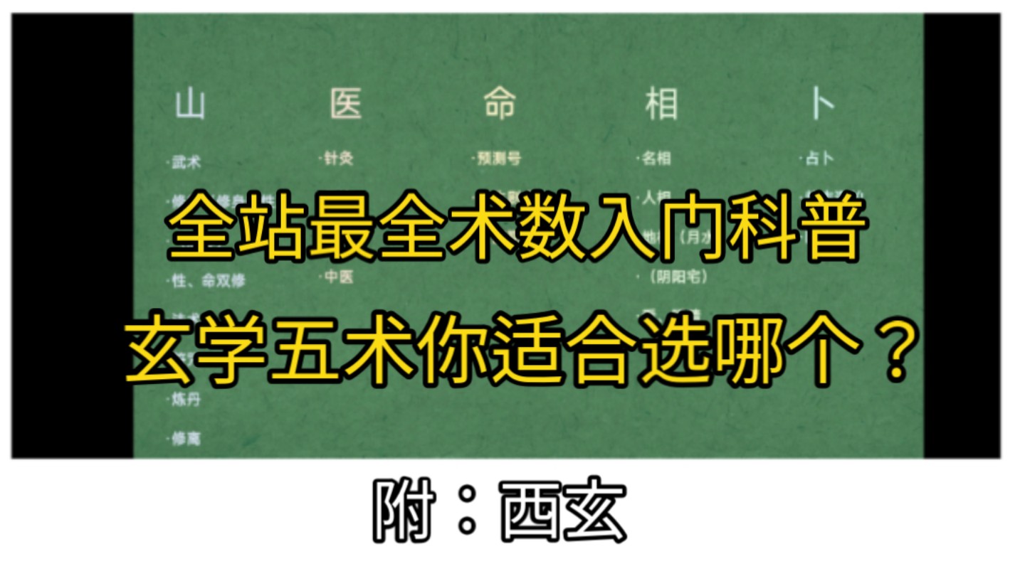 【科普介绍】玄学五术选哪个入门?一个视频教你明白山医命相卜哔哩哔哩bilibili