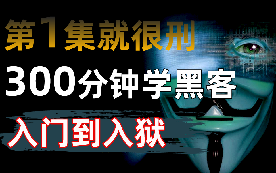 [图]【第1集就很刑】300分钟学黑客，已成功入狱999+人，手把手教你入门到入狱，零基础学网络安全/渗透测试/信息安全