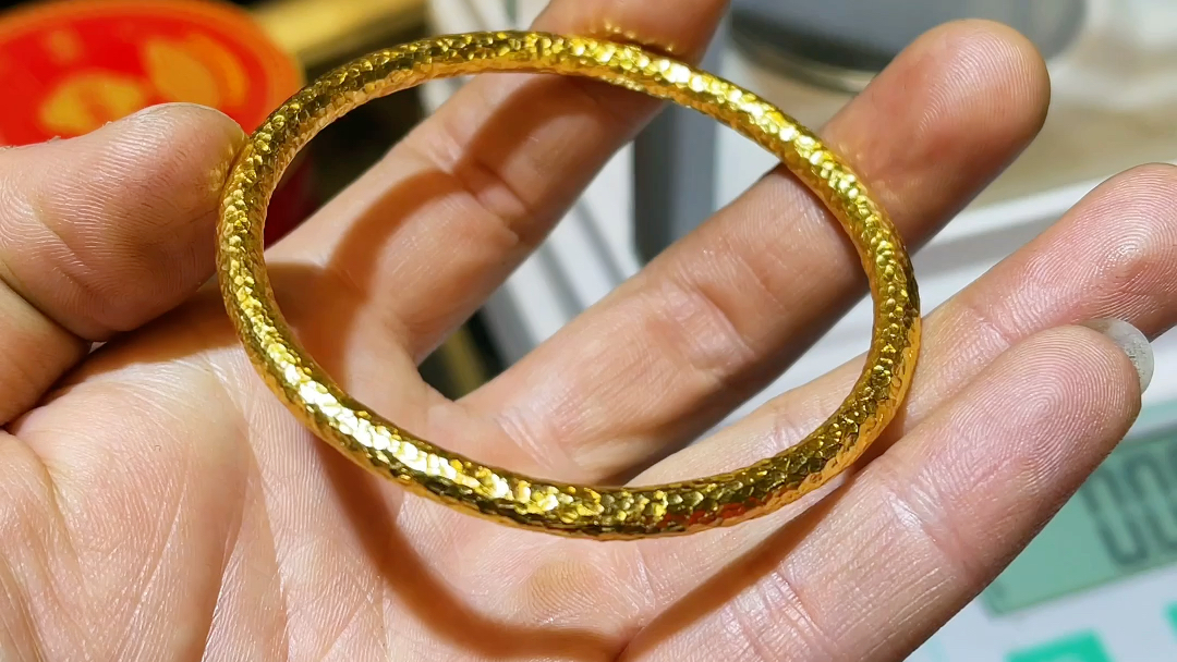 空心手镯改实心的黄金手镯龙鳞纹手镯