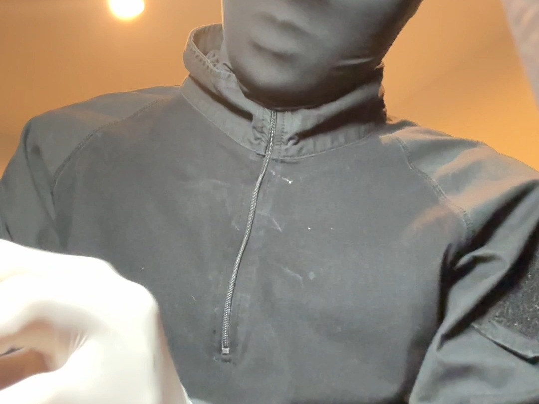 黑衣头套蒙面 医用手套