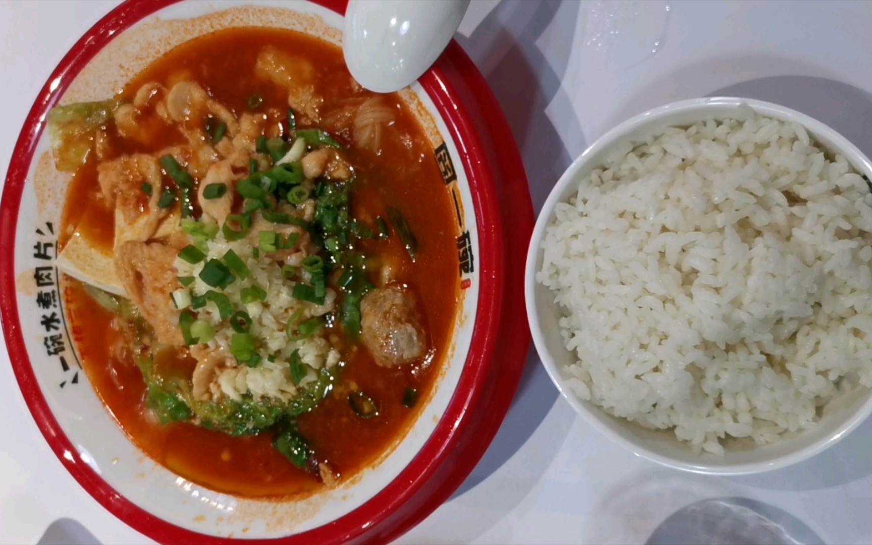 每日一食～水煮肉片 米饭_哔哩哔哩_bilibili