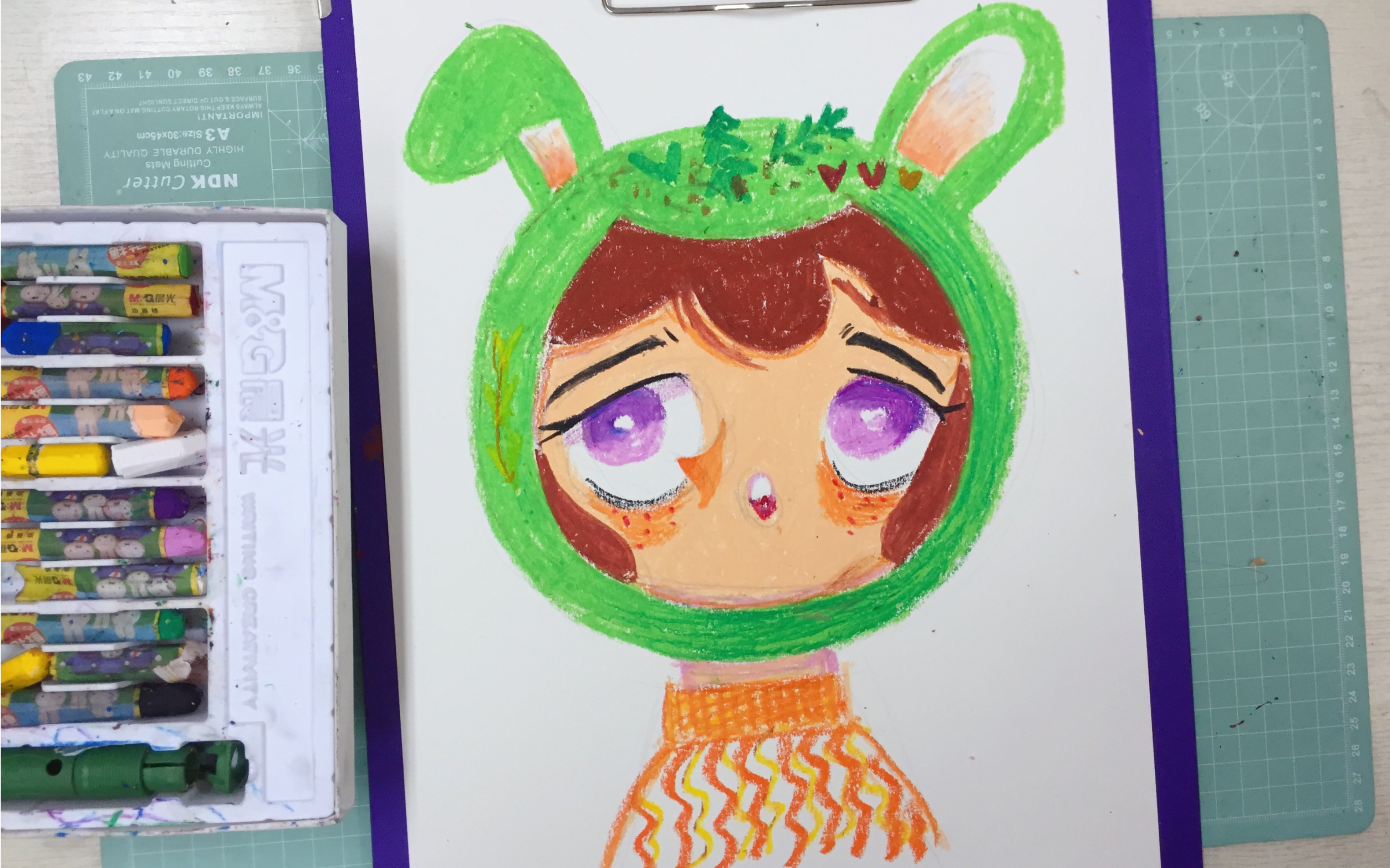 【油画棒卡通人物】临摹一个娃娃