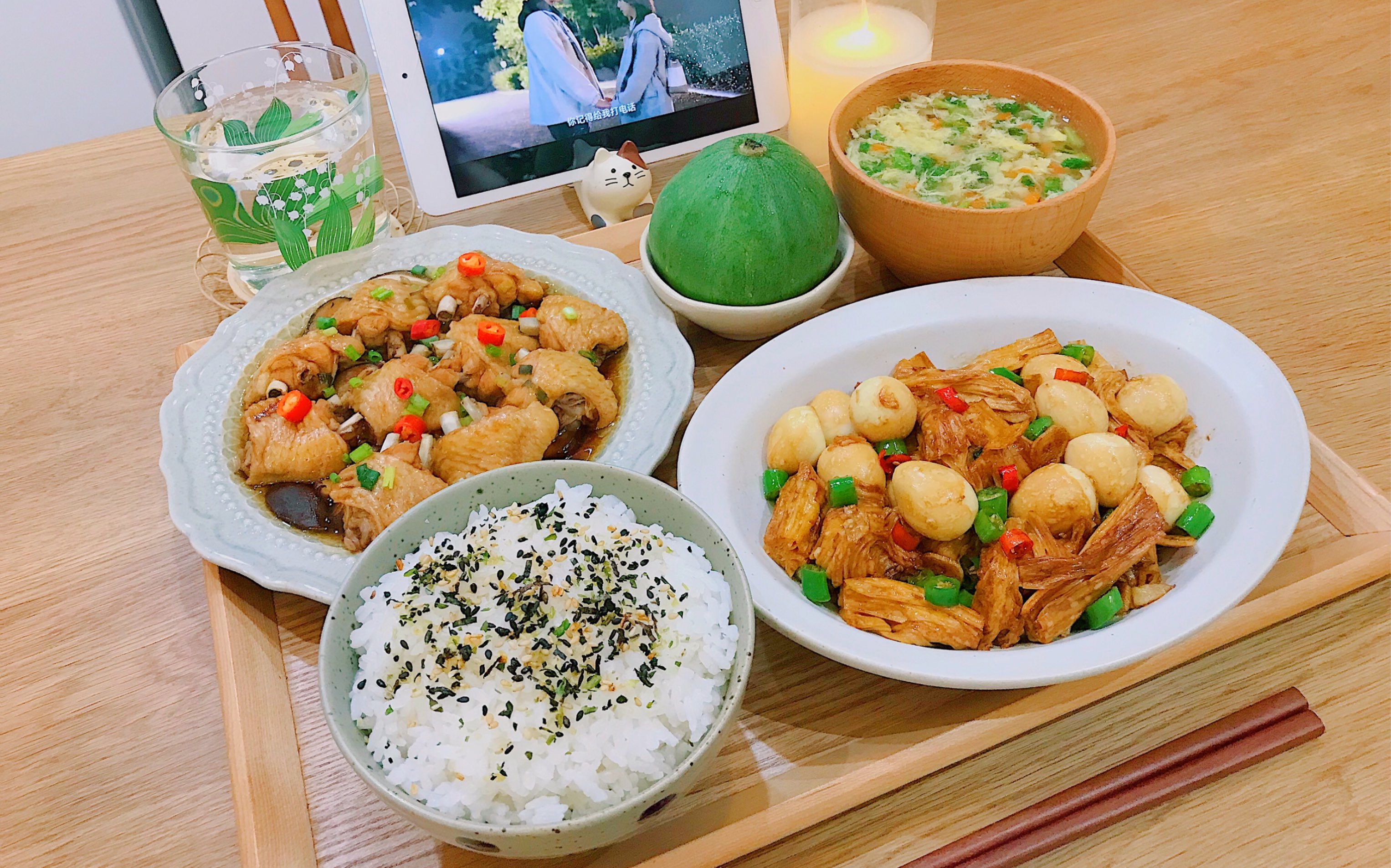 一人食vlog08香菇蒸鸡翅|腐竹炒鹌鹑蛋|山药芙蓉汤