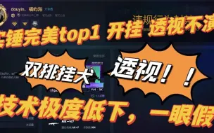 Download Video: 实锤完美top1开透视挂，双排挂犬 智商堪忧！！