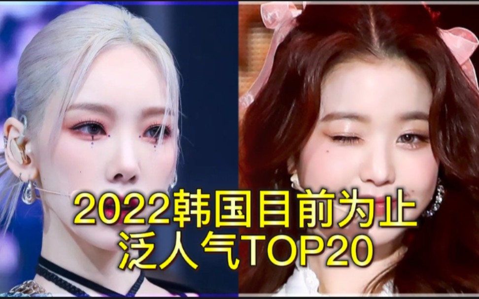 2022目前为止韩国油管搜索量最高女爱豆TOP20 韩国泛人气谁最强?五代新人不断涌现 韩国泛人气还得看泰妍 墨三人上榜依旧能打 红贝贝芙娃吒多人上榜...