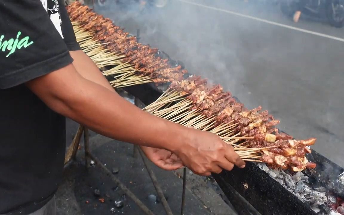 街头美食系列东南亚烧烤街边小吃东亚美食夜市路边摊美食制作