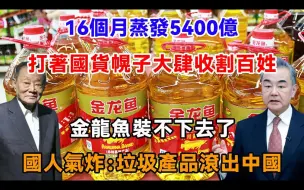 Скачать видео: 16个月蒸发5400亿，打着国货幌子大肆收割百姓，金龙鱼装不下去了，国人气炸：垃圾产品滚出中国