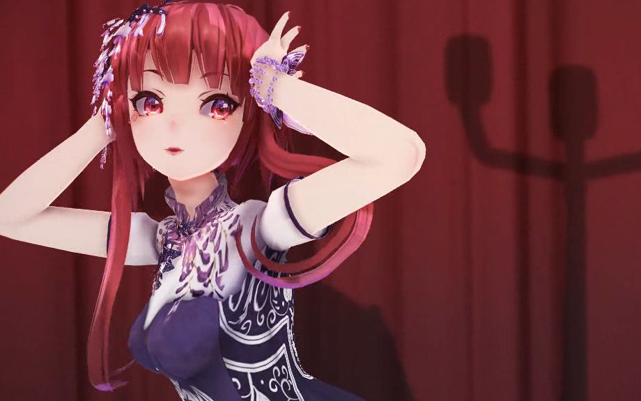 【东方栀子mmd】72紫藤旗袍,舞跃红幕72『渲染测试』